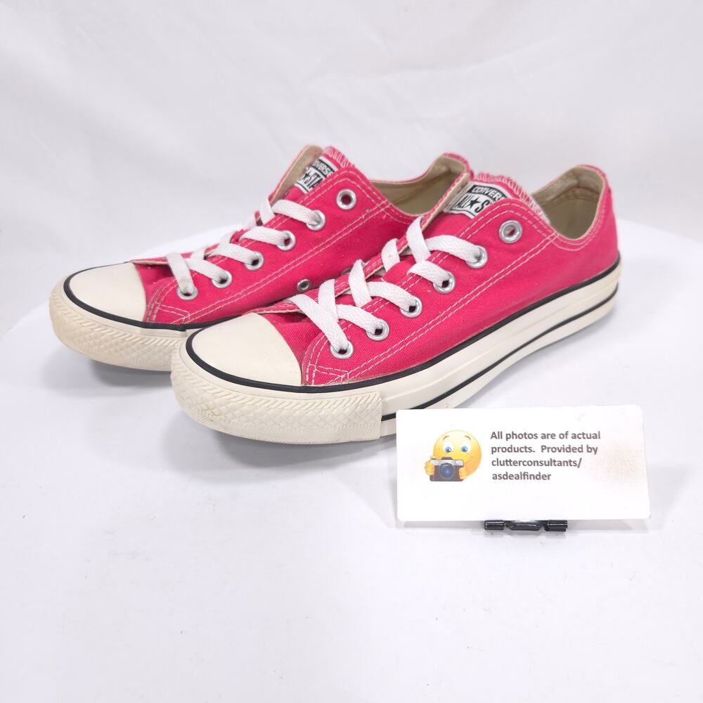 Converse All Star Low Top Sneaker Shoe Womens Size 8 132298F Pink White